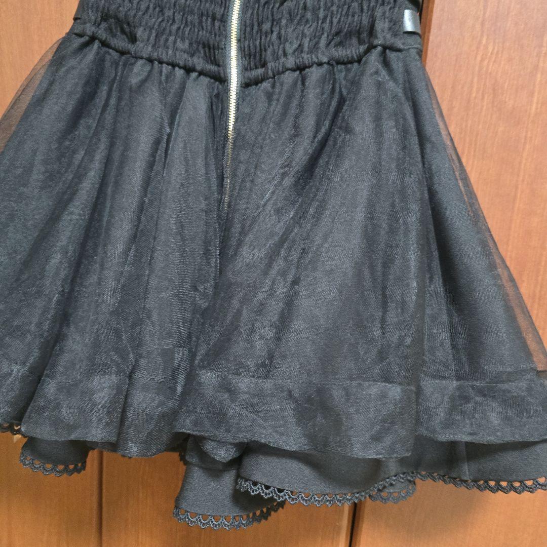 LIZLISA レースアップコルセットライクスカパン ブラック