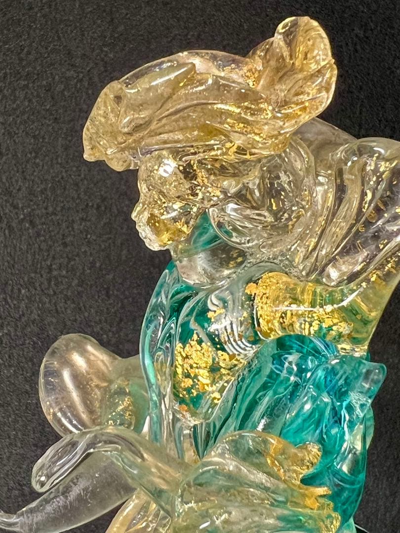 ベネチアン　ムラーノガラス　男女ペアー人形　置物