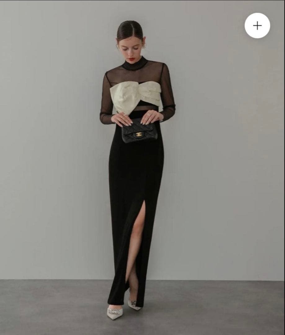 ※お値下げ可能※【LEJA】フロントツイストデザインシアースリットIラインドレス