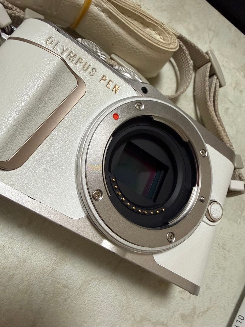 【ジャンク品】OLYMPUS PEN E-PL10 シルバー 本体ストラップ付き