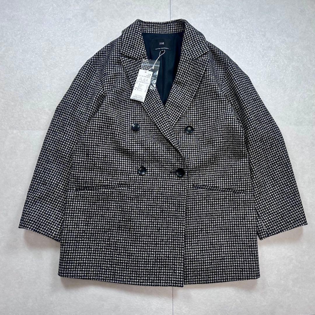 【新品】23区 見上愛着用 ループミックスツイード ダブル ジャコット 32