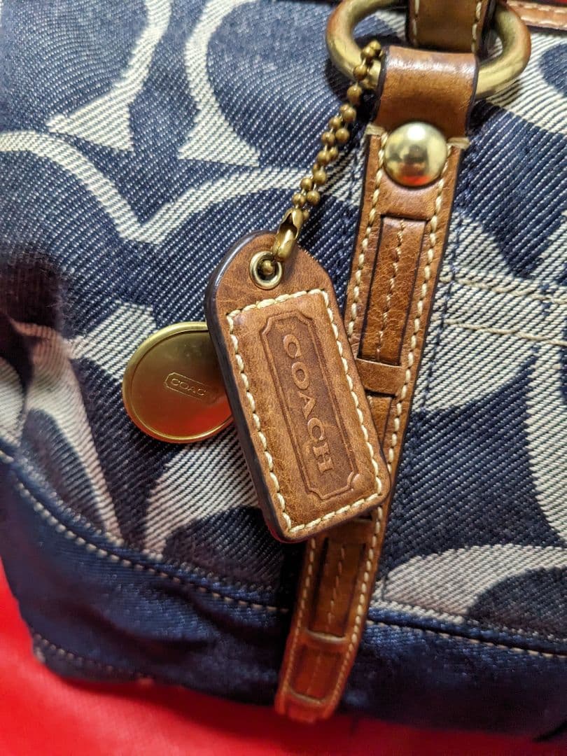 COACH コーチシグネチャー デニム ボストンバッグ ハンドバッグ y2k