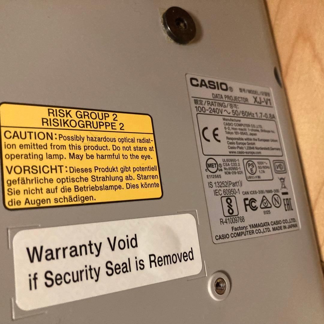 CASIO XJ-V1 カシオ プロジェクター 使用時間1169時間 リモコン付