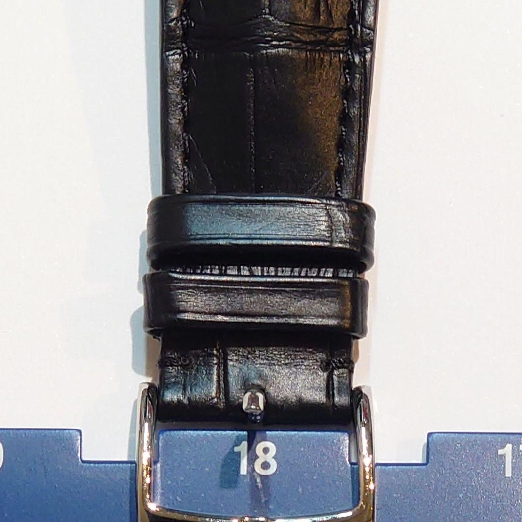 【ヒルシュ】アリゲーター 時計革ベルト ブラック 22-18 ショート 未使用