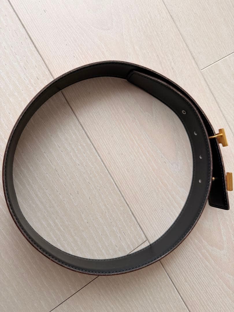 HERMES Hベルト ブラウン レザー 箱付き　あんしん鑑定済