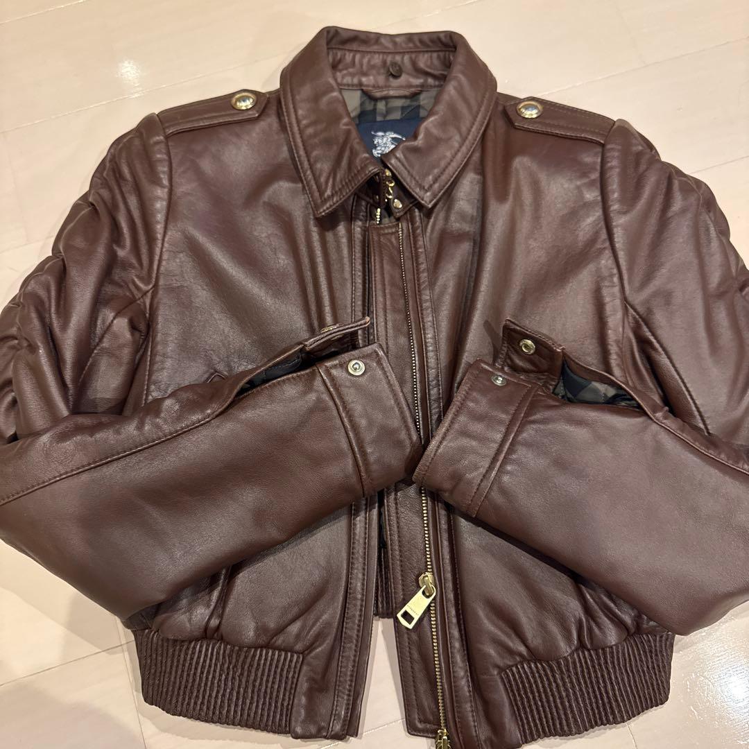 【正規品】美品　Burberry バーバリー　ブラウン　革ジャケット 38