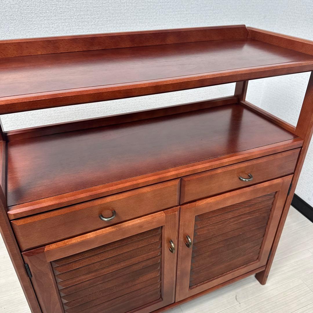 カリモク 天然木 電話台 花台 レンジ台 サイドチェスト キャビネットi4※