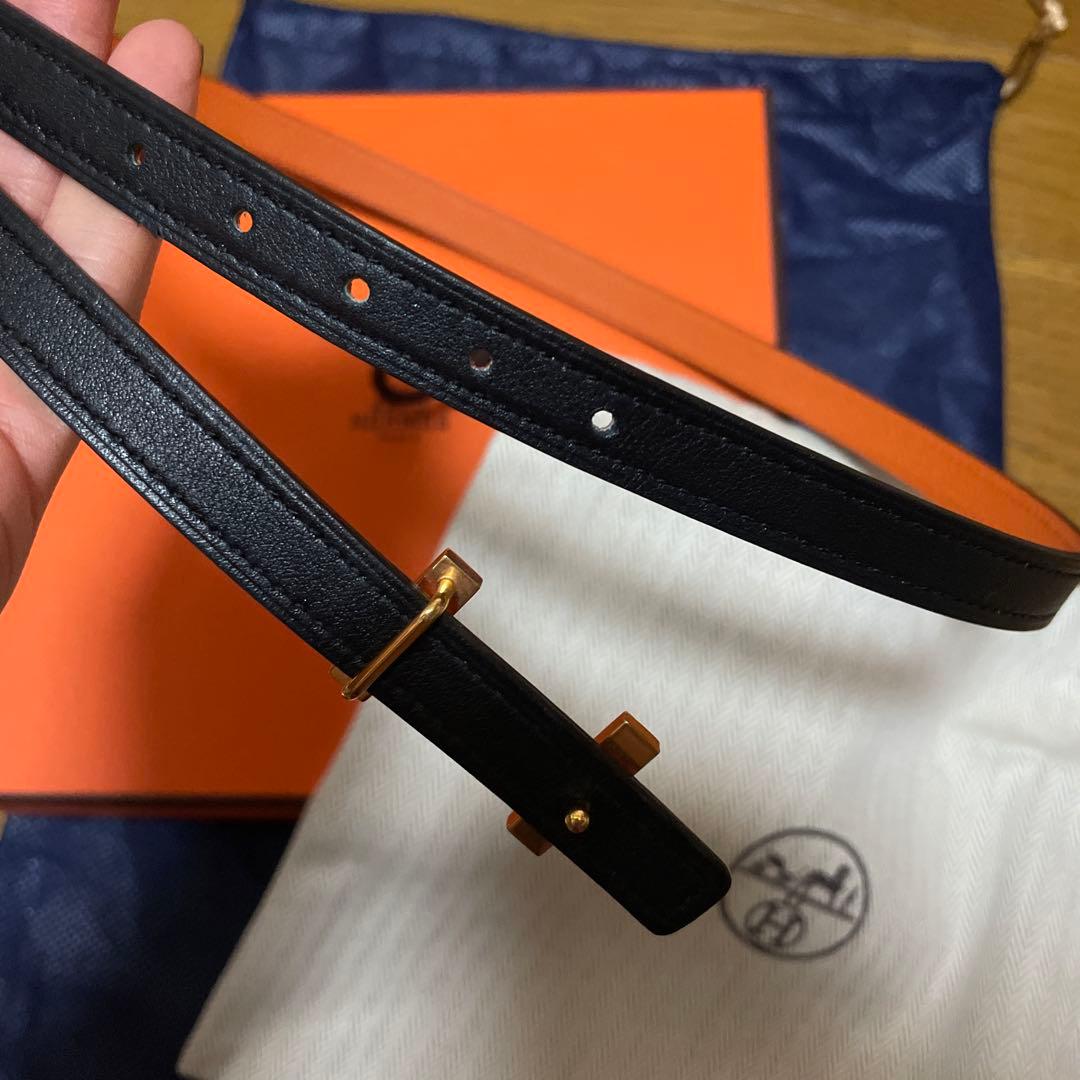 HERMES オレンジ ブラック ベルト　最終値下げ