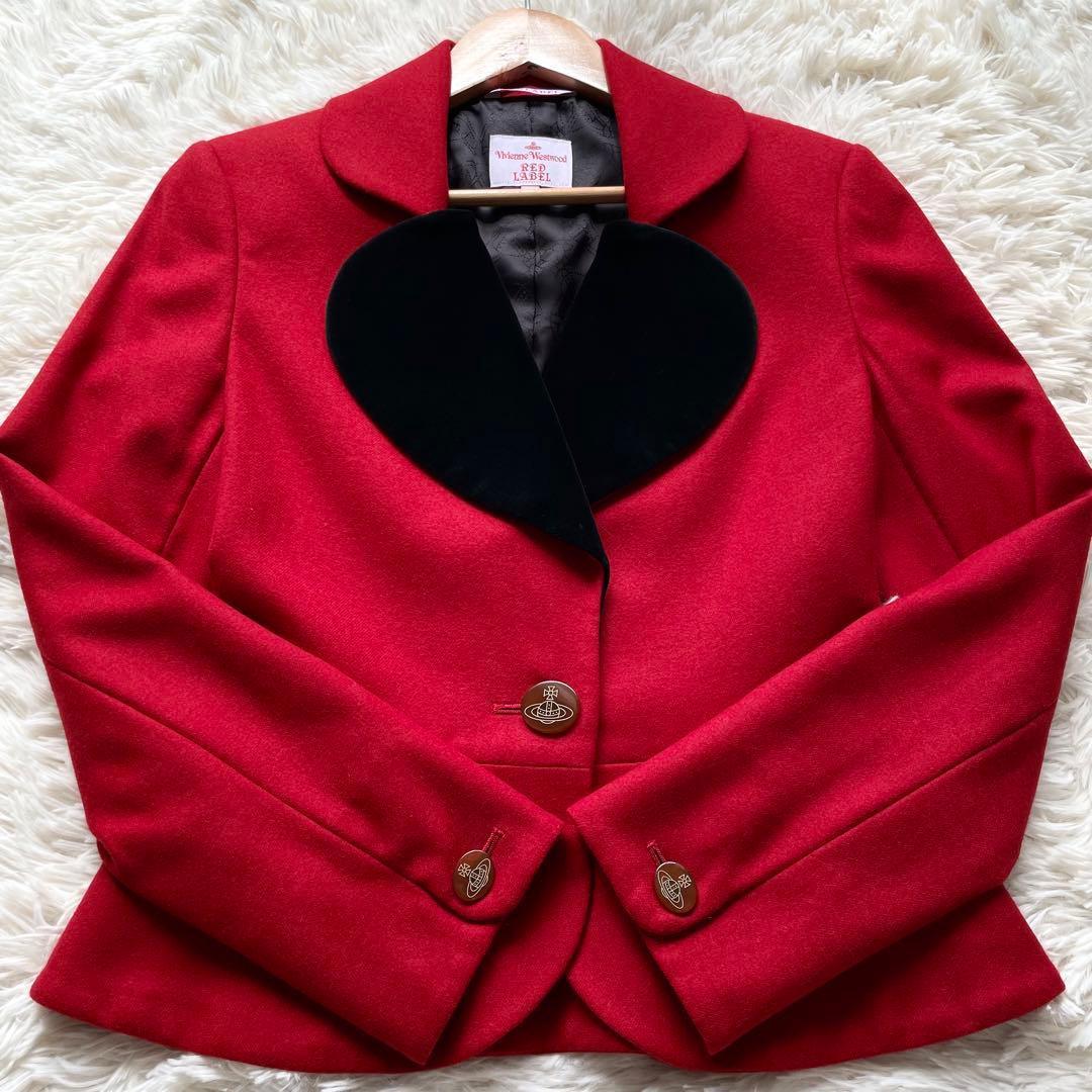 未使用保管品✨ヴィヴィアンウエストウッド　別珍　ラブジャケット　赤　S