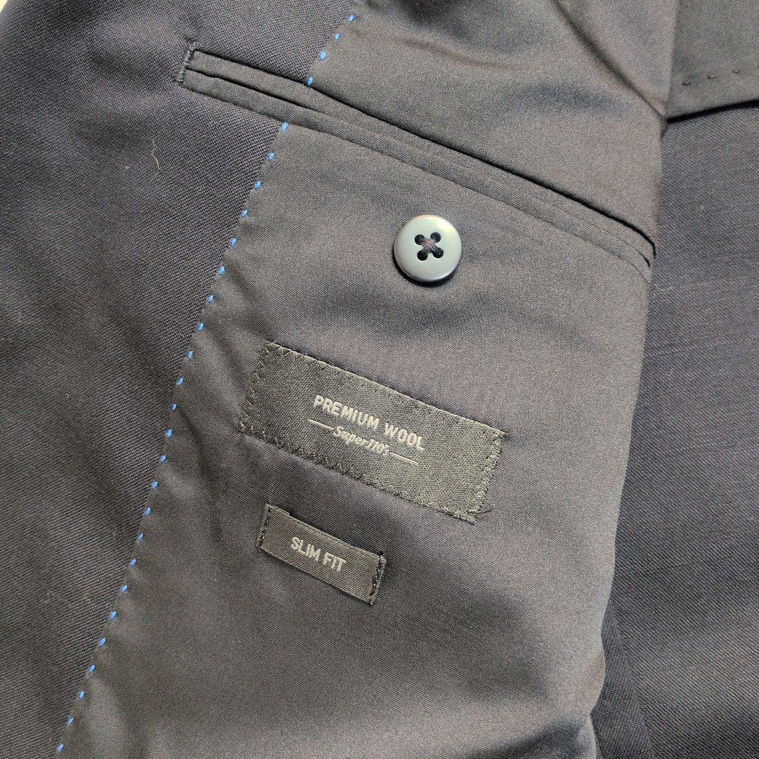 【美品✨UNIQLO✨L】ビジネス スーツ セットアップ スリム フィット 伸縮