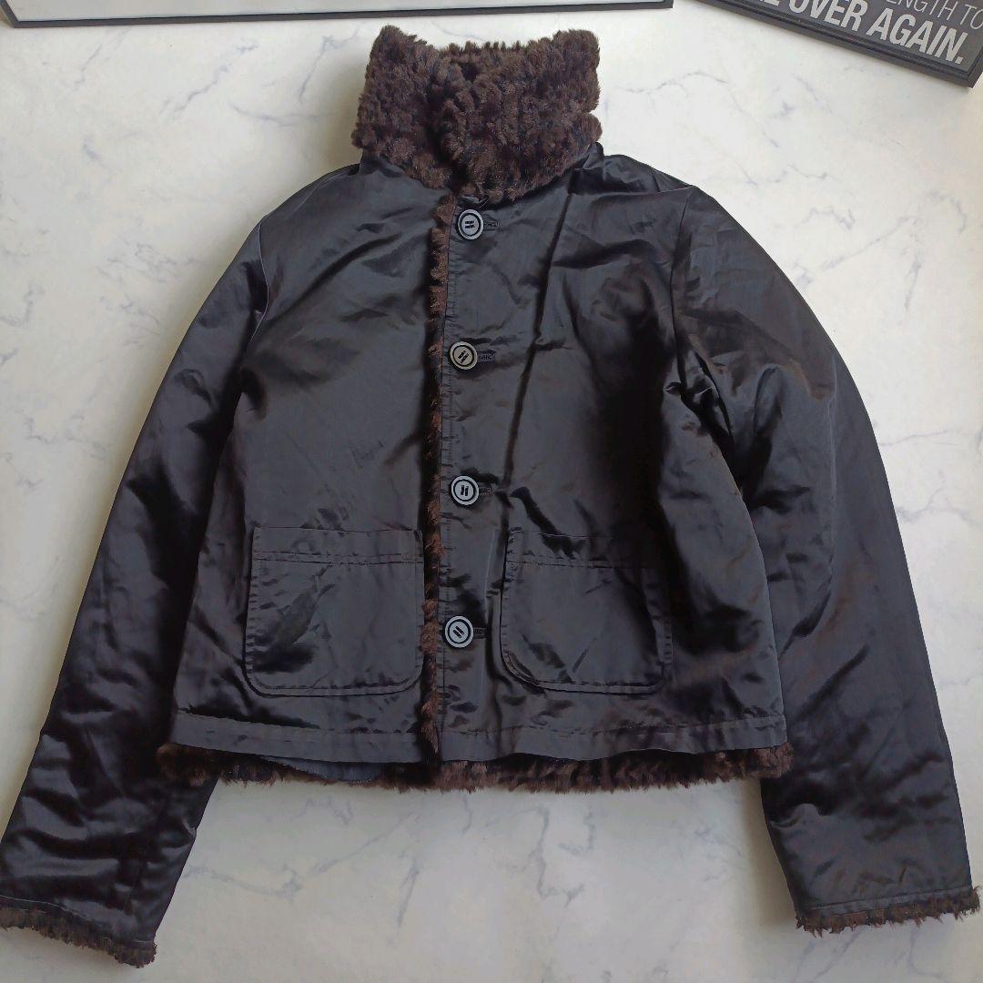 Max Mara リバーシブルショートジャケット テディベア M　クロコ柄 総柄