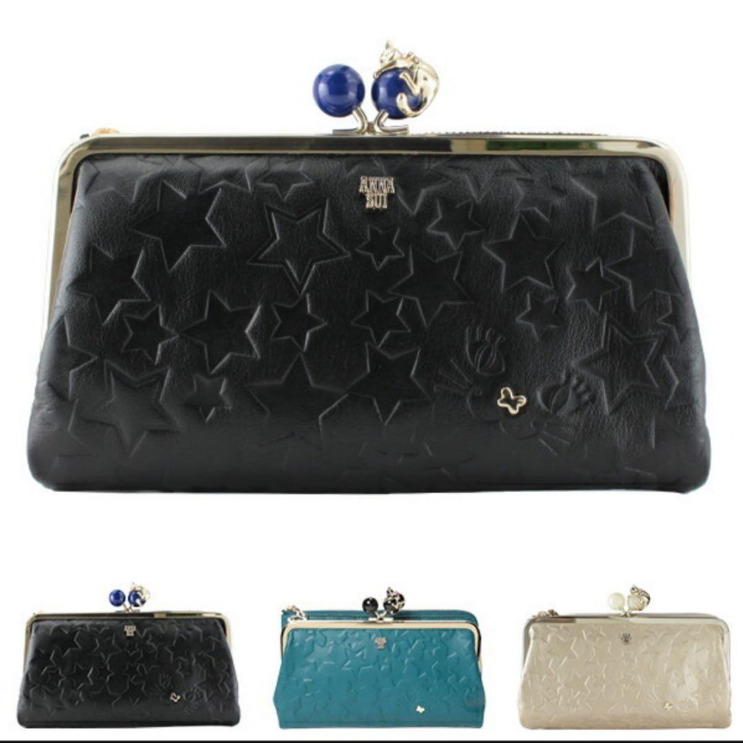 新品アナスイ財布★ANNASUI★猫がま口ねこ長財布