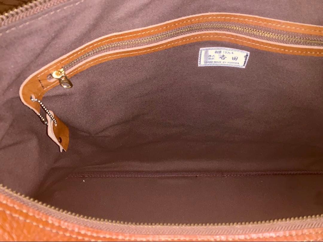 吉田 レザー ボストンバッグ ブラウン