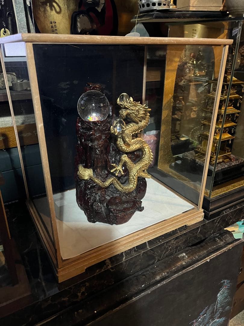 大友彦神で 風水龍の置物 龍の置き物 金色の龍 中国の伝説上の神獣である龍