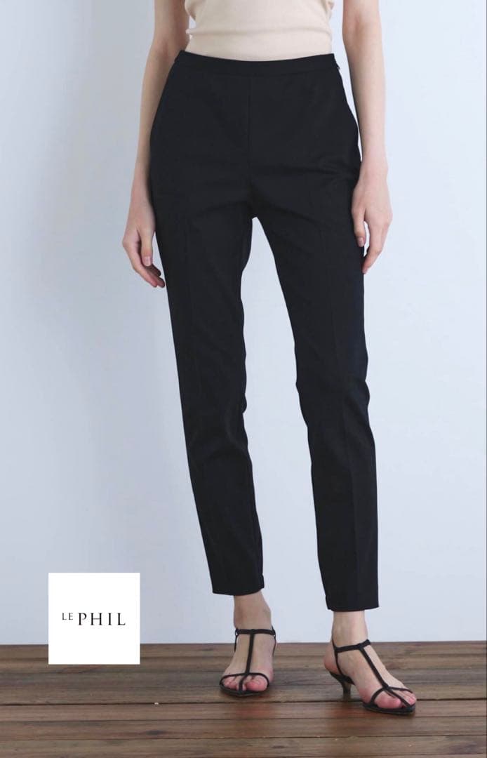 LE PHIL ルフィル ダブルクロステーパードパンツ　ブラック