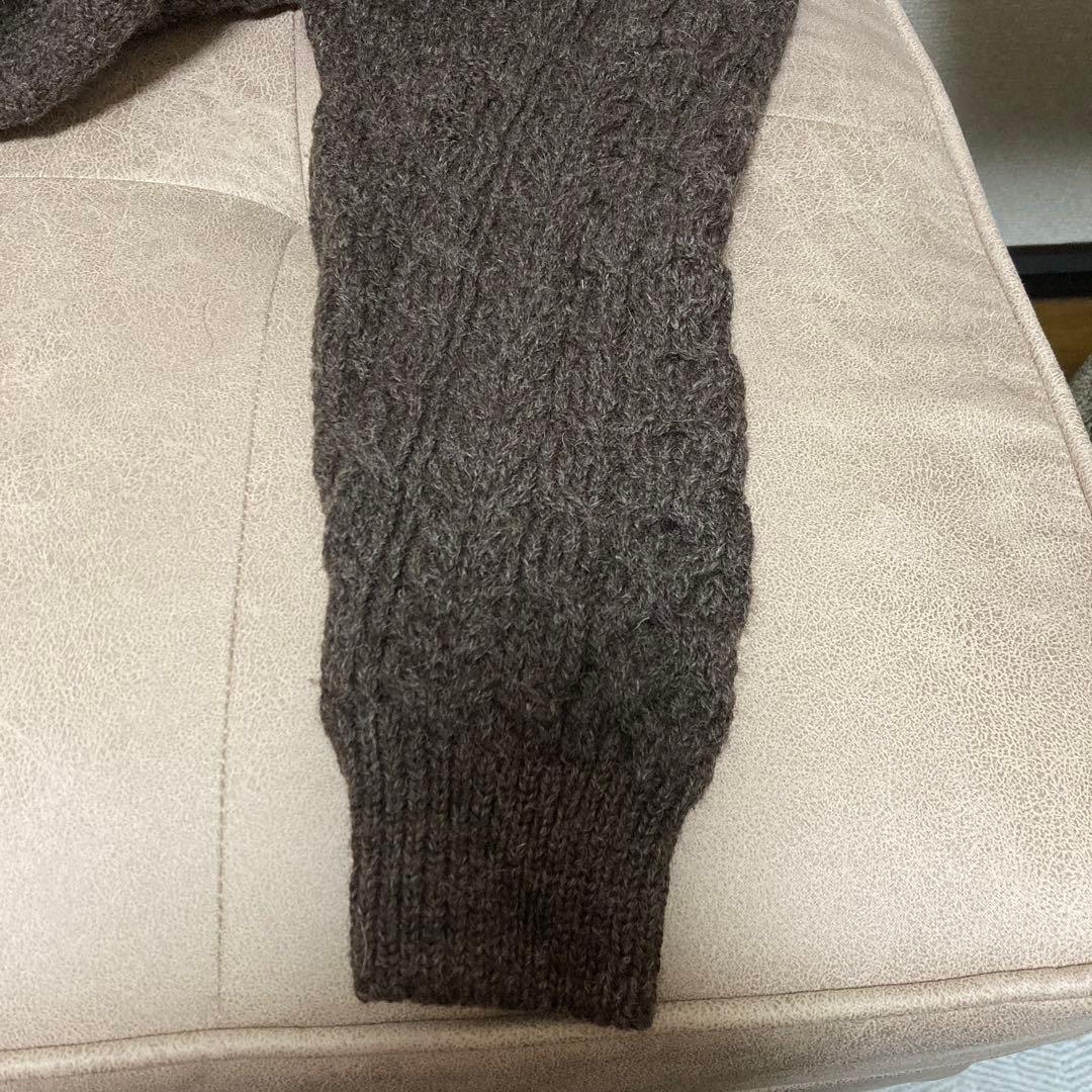 美品　ORVISアイルランド製　フィッシャーマンニット　オービス　ブラウン M