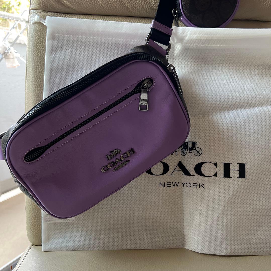 COACH パープル ボディバッグ