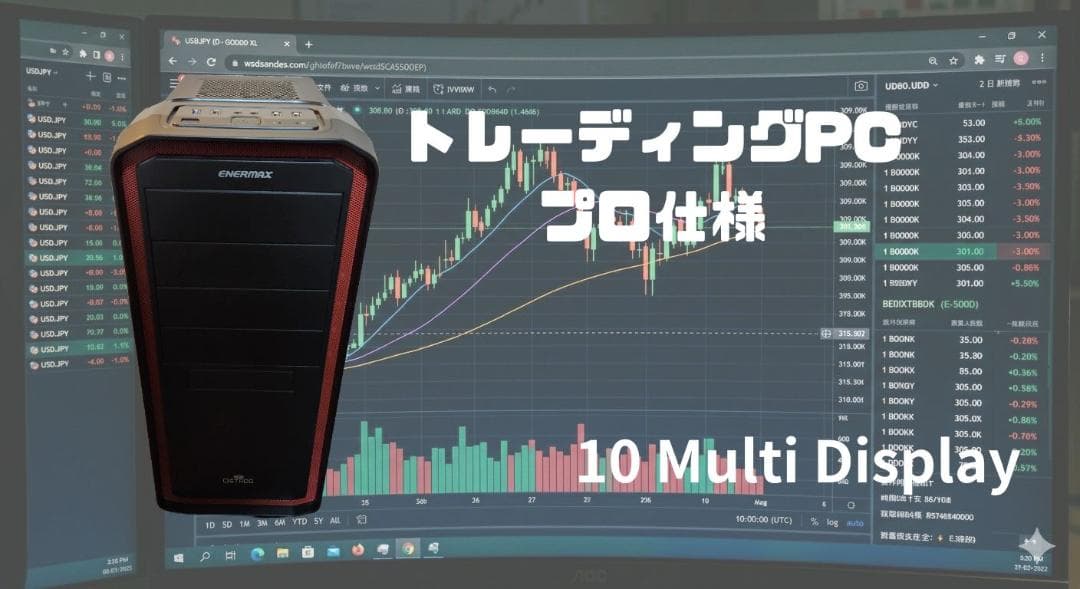 デイトレPC 10画面マルチモニター対応 FX/株 トレーディング 123