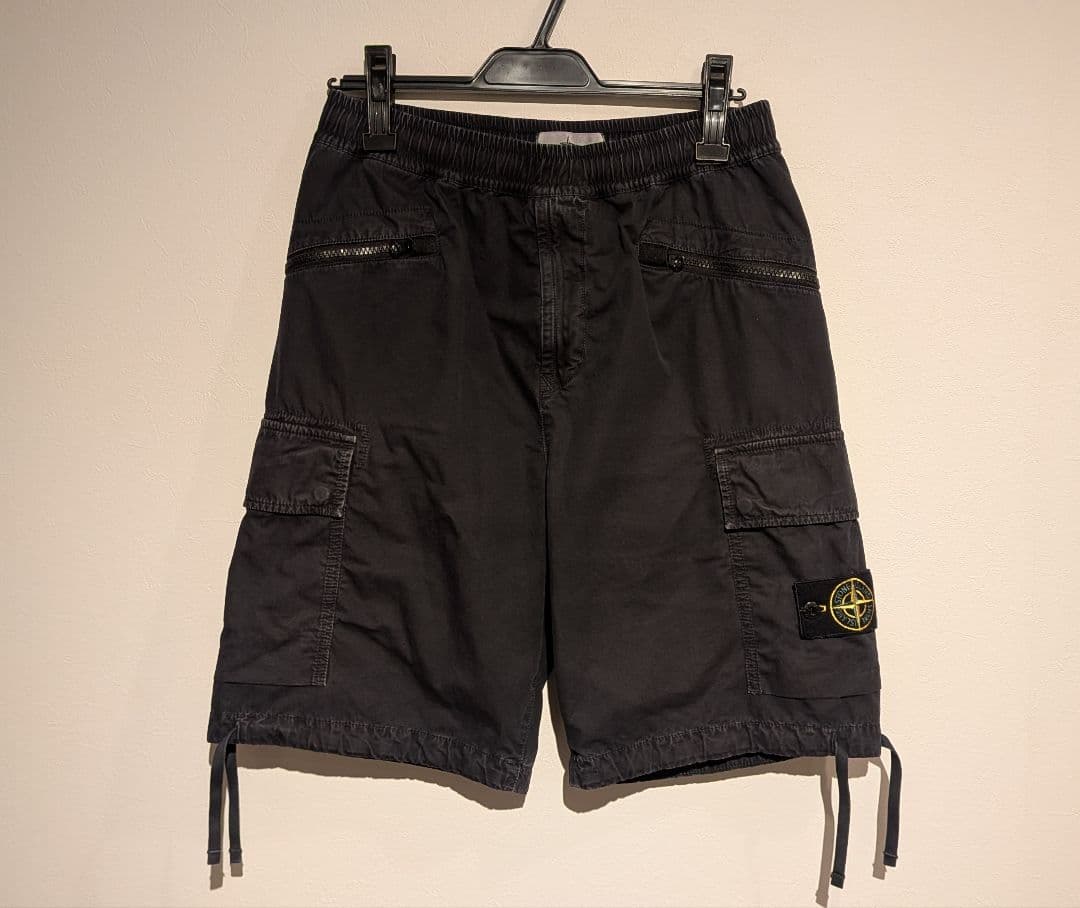 STONE  ブラックカーゴショーツ