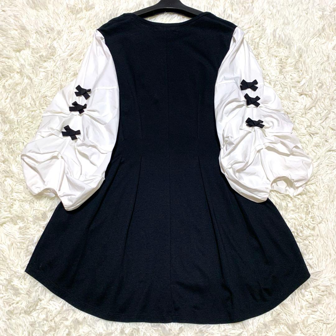 美品✨2023 エムズグレイシー ボリュームスリーブチュニック 40 リボン