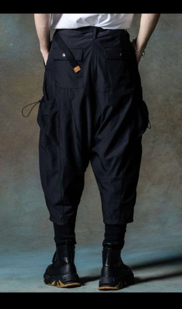 完売品　「GRAMB」Black Layered Rib Cargo Pants
