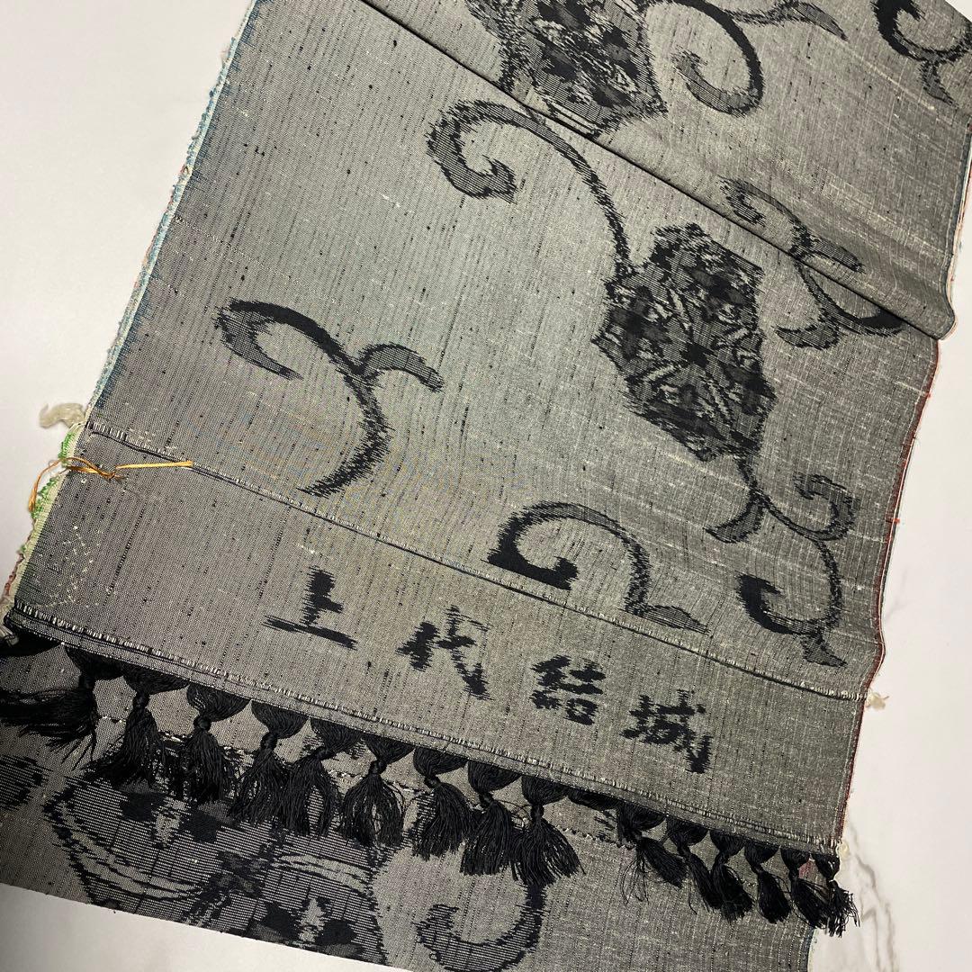 着物ワンピーステントラインロング丈【222】白大島紬や上代結城紬等M〜L