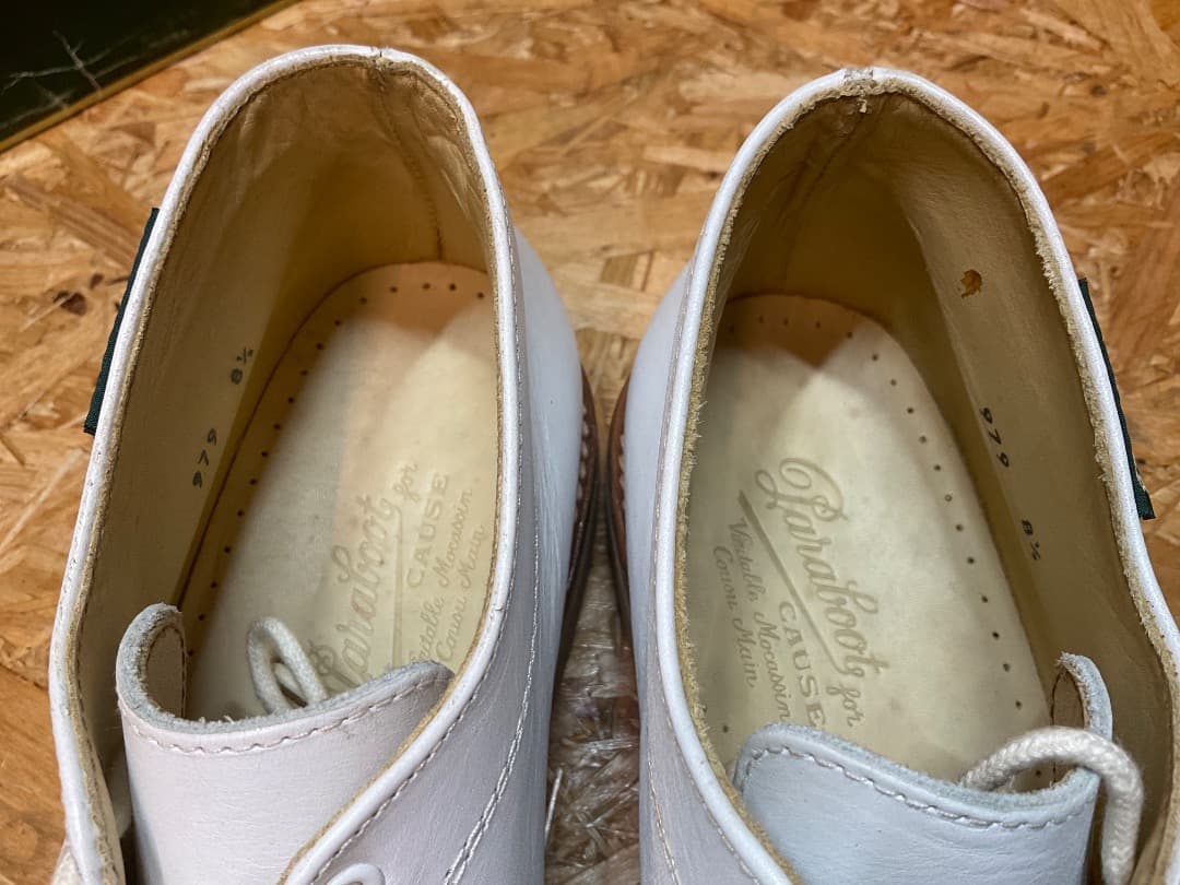 90s デカタグ デッドストック パラブーツ × CAUSE モカシン シューズ