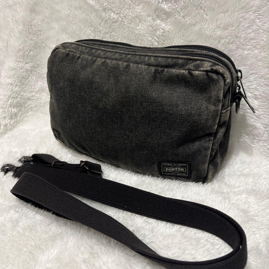 【希少・廃盤】ポーター✖︎ビームス　テヘラン ショルダーバッグ デニム2層　グレー