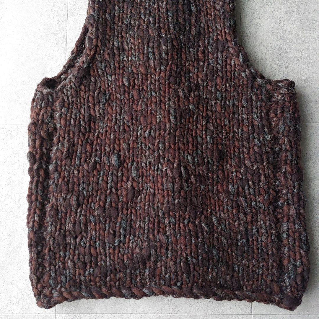 Badou-R 45R スラブヤーンニットベスト 2 焦げ茶 45rpm