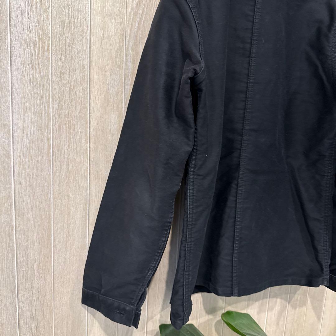 【最終価格】50s フレンチワーク　ブラックモールスキンジャケット　Sサイズ相当