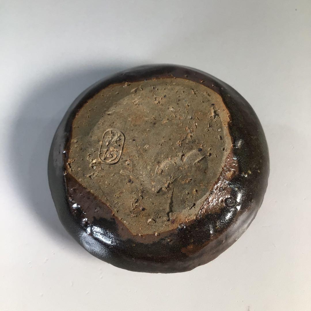 Ｍ４９１　香合　『陶製』『大野鈍阿造』『達磨香合』　共箱　茶道具