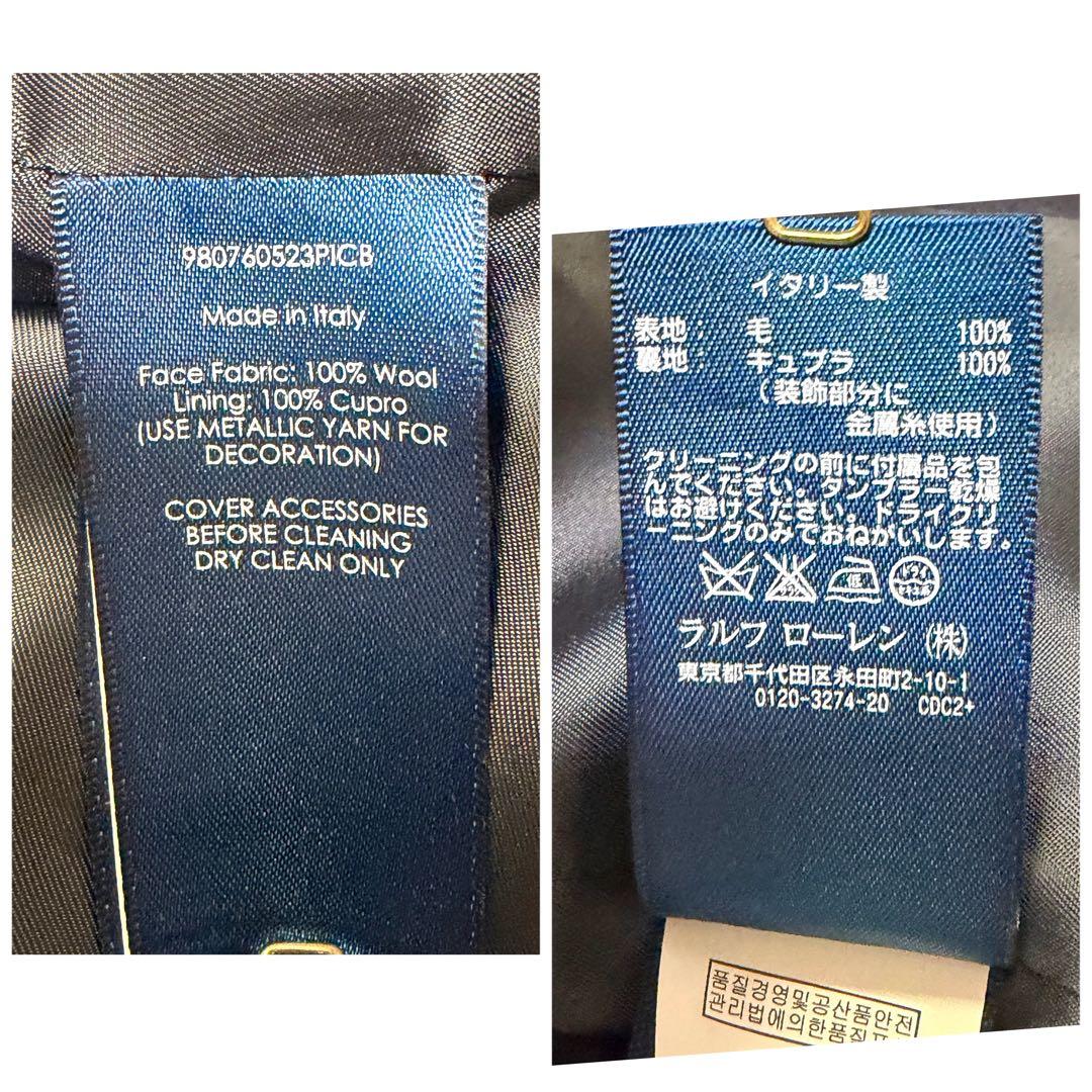 RALPH LAUREN ラルフローレン　金ボタン紺ブレテーラードジャケット　S