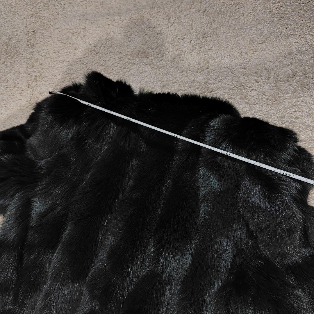 yukiko hanai フォックスファーコート 動物の顔付き　濃青