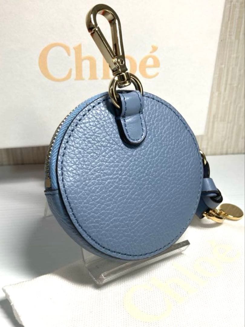 美品　クロエ　レザー　ラウンド　ケース　ミニポーチ　キーホルダー　箱付き