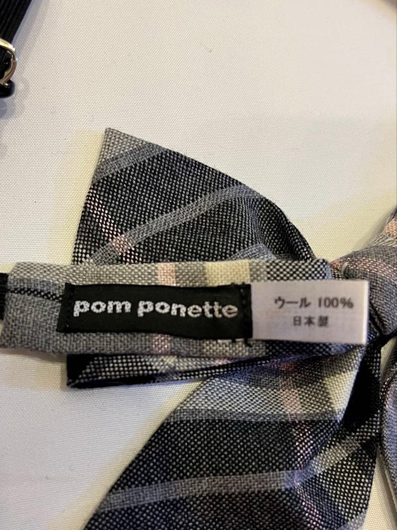 ポンポネット　ブレザー　スカート　リボン　グレー　受験　卒業式　L 160