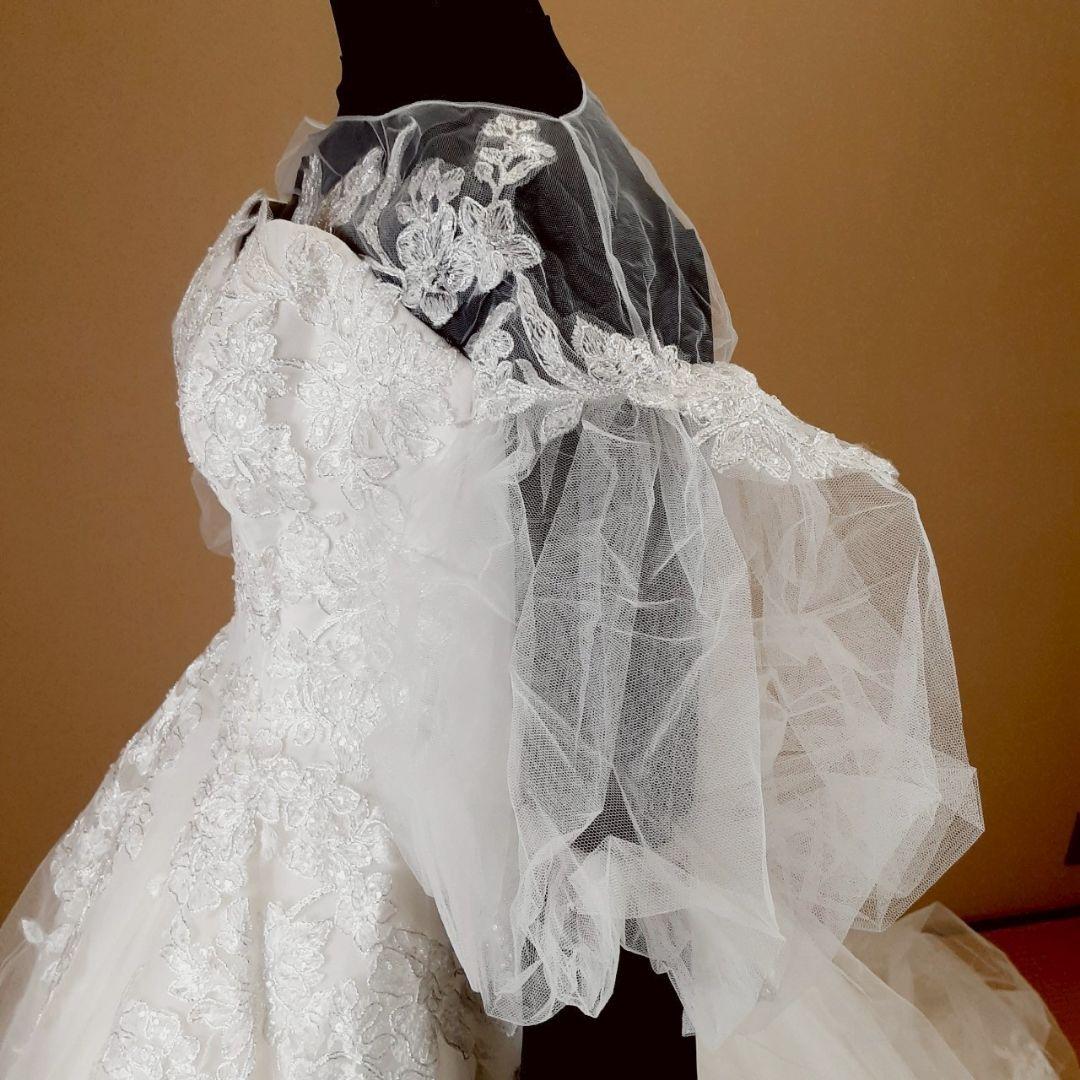 希少デザイン◎キヨコハタ ウェディングドレス パフショルダー Aライン 刺繍