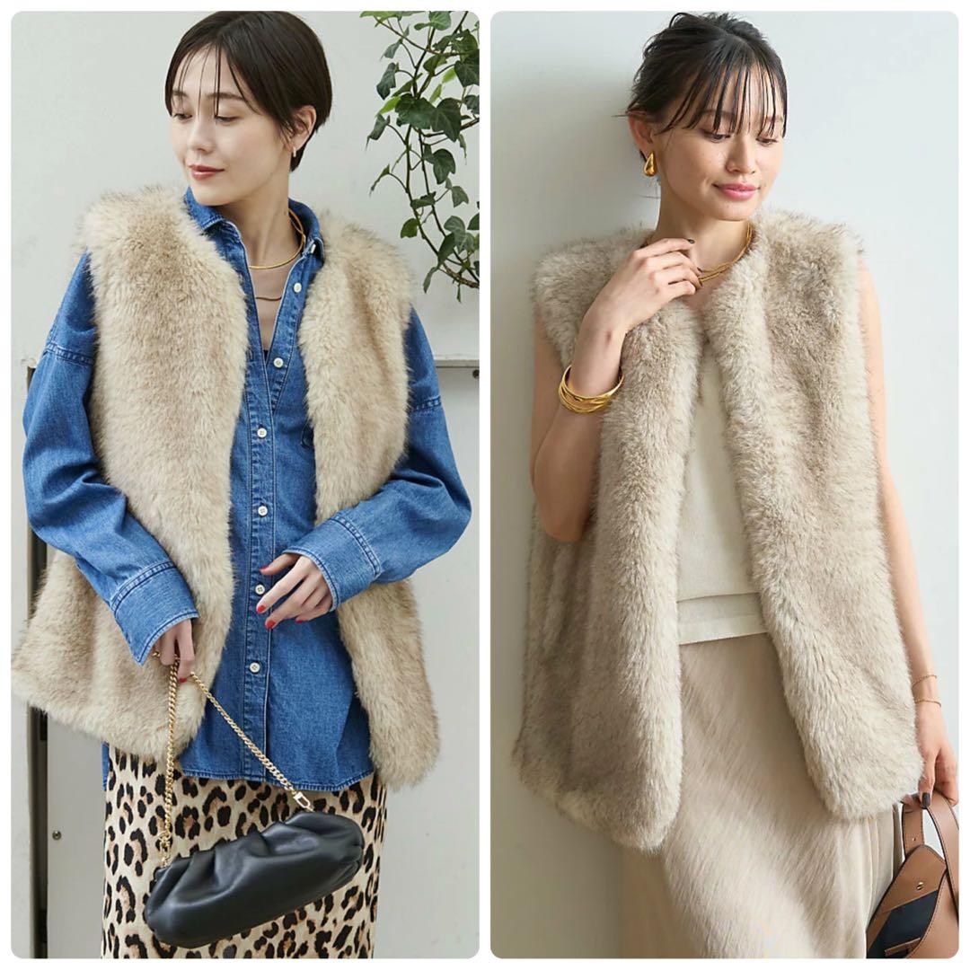 1148i 様　24AW 定価3万　ルージュヴィフ　エコファーベスト　ジレ