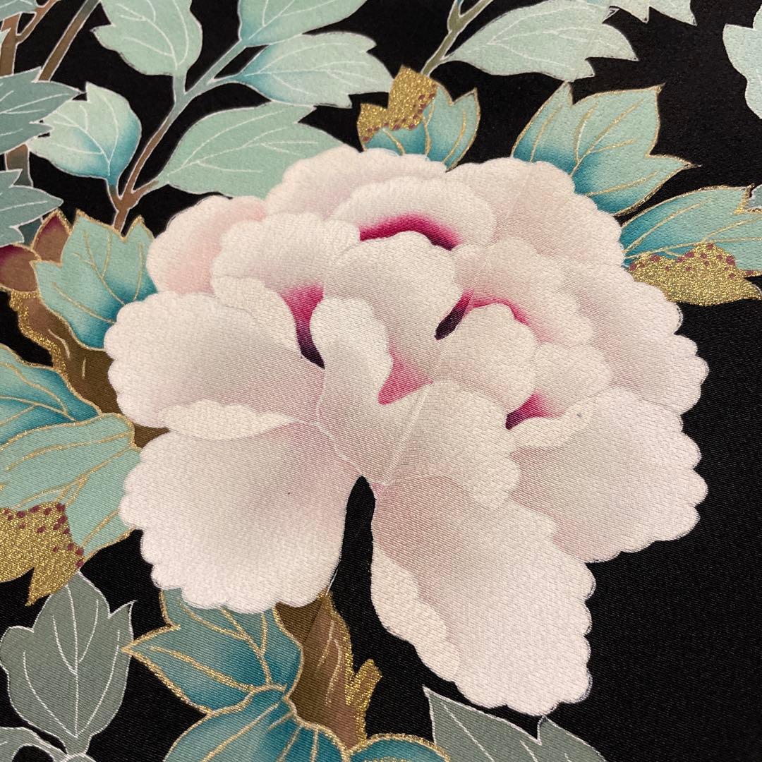 留袖ワンピース　3L/135　作家物/手描き/本金箔　アンブレラ袖　正絹