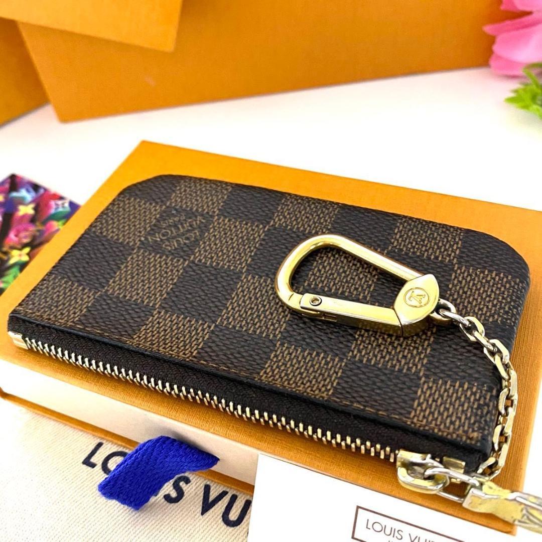 ルイ ヴィトン◎ポシェット クレ ダミエ エベヌ キーホルダー ケース 茶