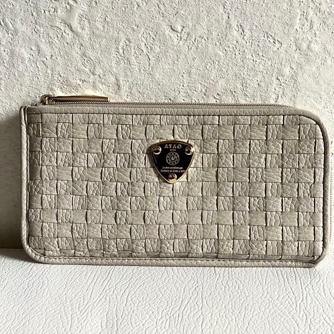 ATAO アタオ スリモ L字財布 ロングウォレット エクリュ メッシュ