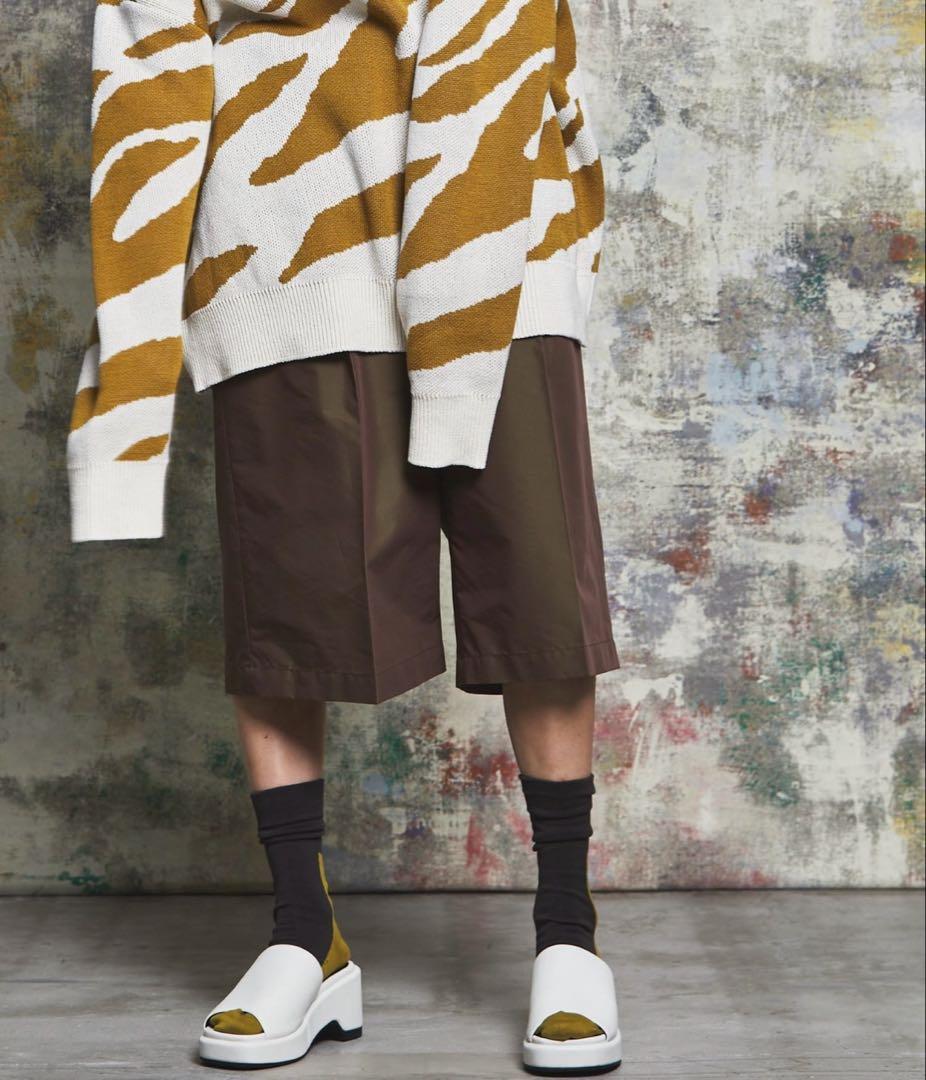 ユニセックス マルチファブリック シャンブレー ワイド ショーツ