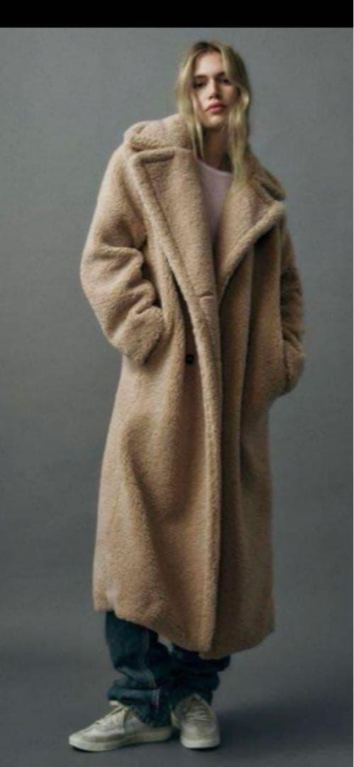 M*o様 ZARA エクストラロングフェイクボアコート　テディベアコート