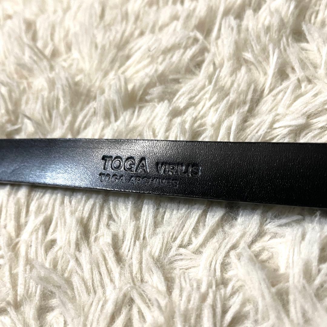 【未使用級】トーガビリリース ダブルバックル コンチョ ベルト レザー ブラック