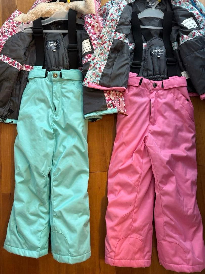 子ども用 スキーウェア 花柄 2組セット
