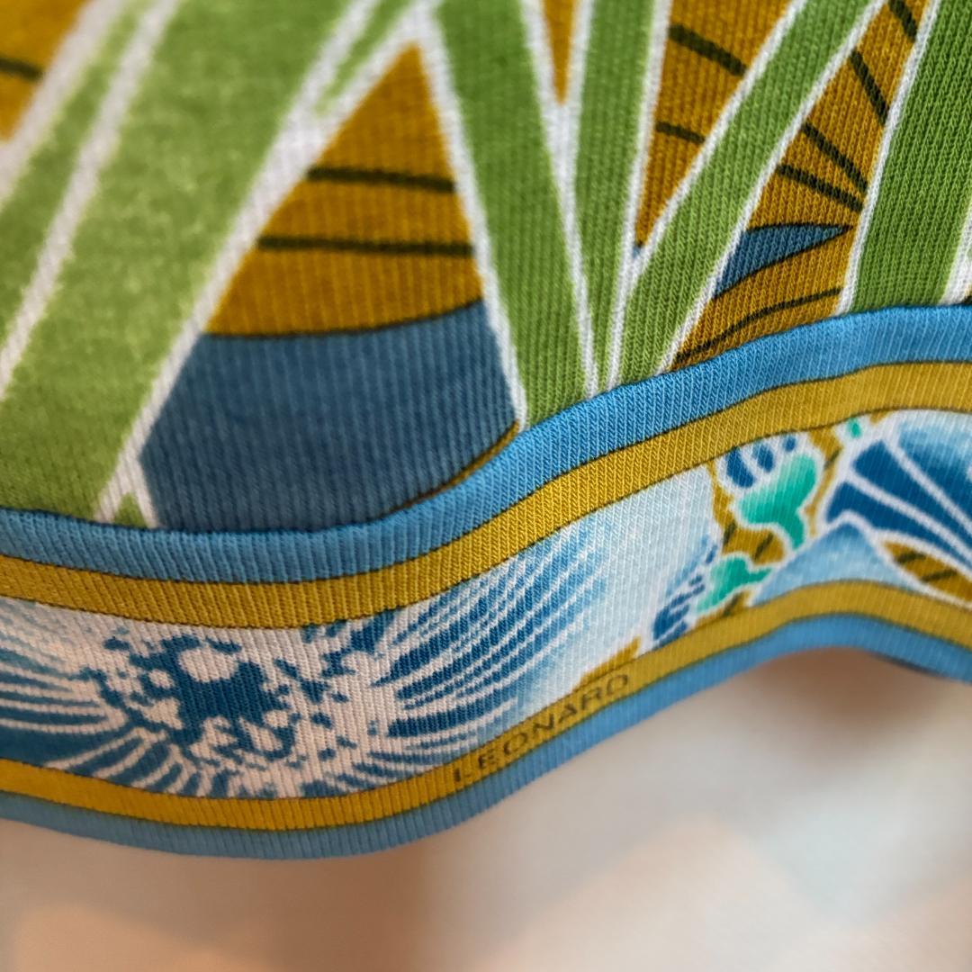 LEONARD レオナール 花柄プリント グリーン チュニック サイズ40