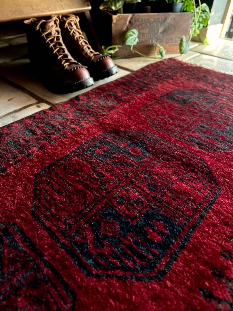 トライバルラグ　ヴィンテージラグ　アフガンラグ　トルクメン　エルサリ　手織り美品