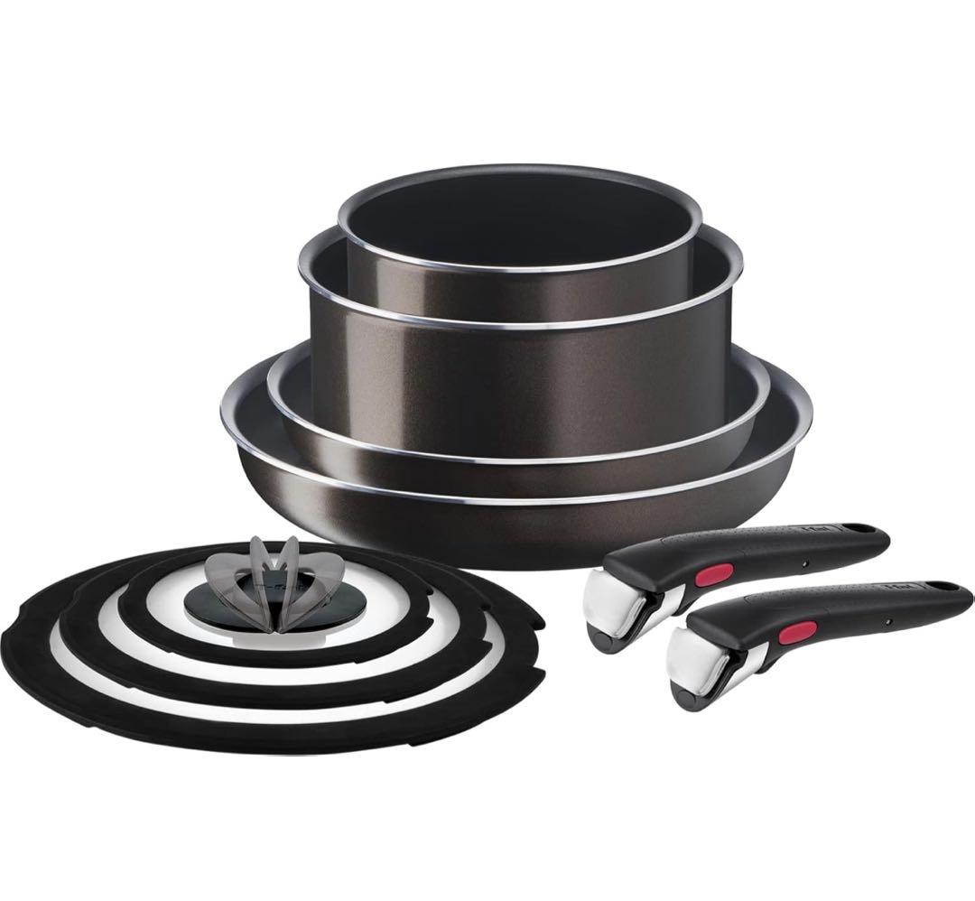 ティファール 取っ手のとれる 鍋 フライパンセット 9点セット ガス火専用