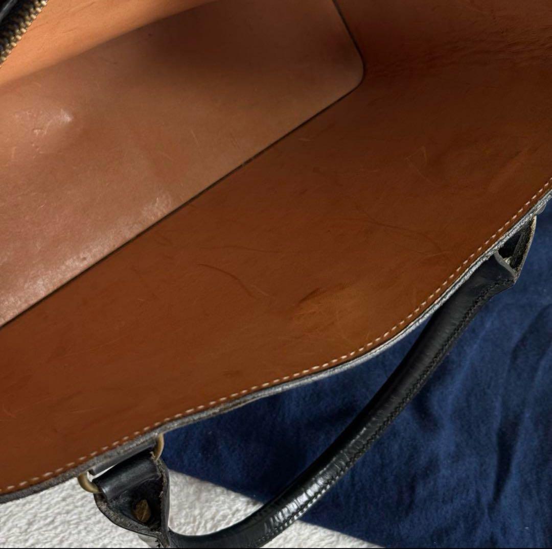 J&M DAVIDSON 高級レザー　ブライドル　ハンドバッグ　ターンロック