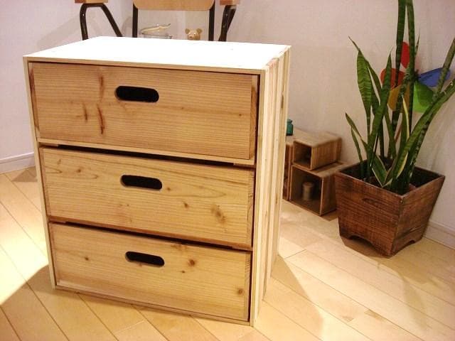 cや★送料込み★木製2段引き出し③