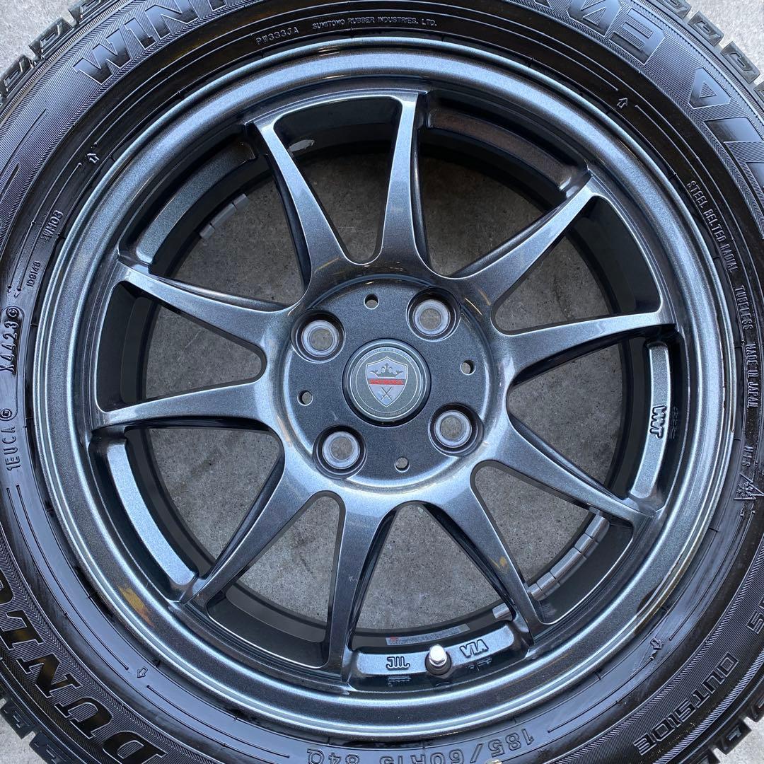 バリ溝ダンロップスタッドレスセット185/60R15 フィット
